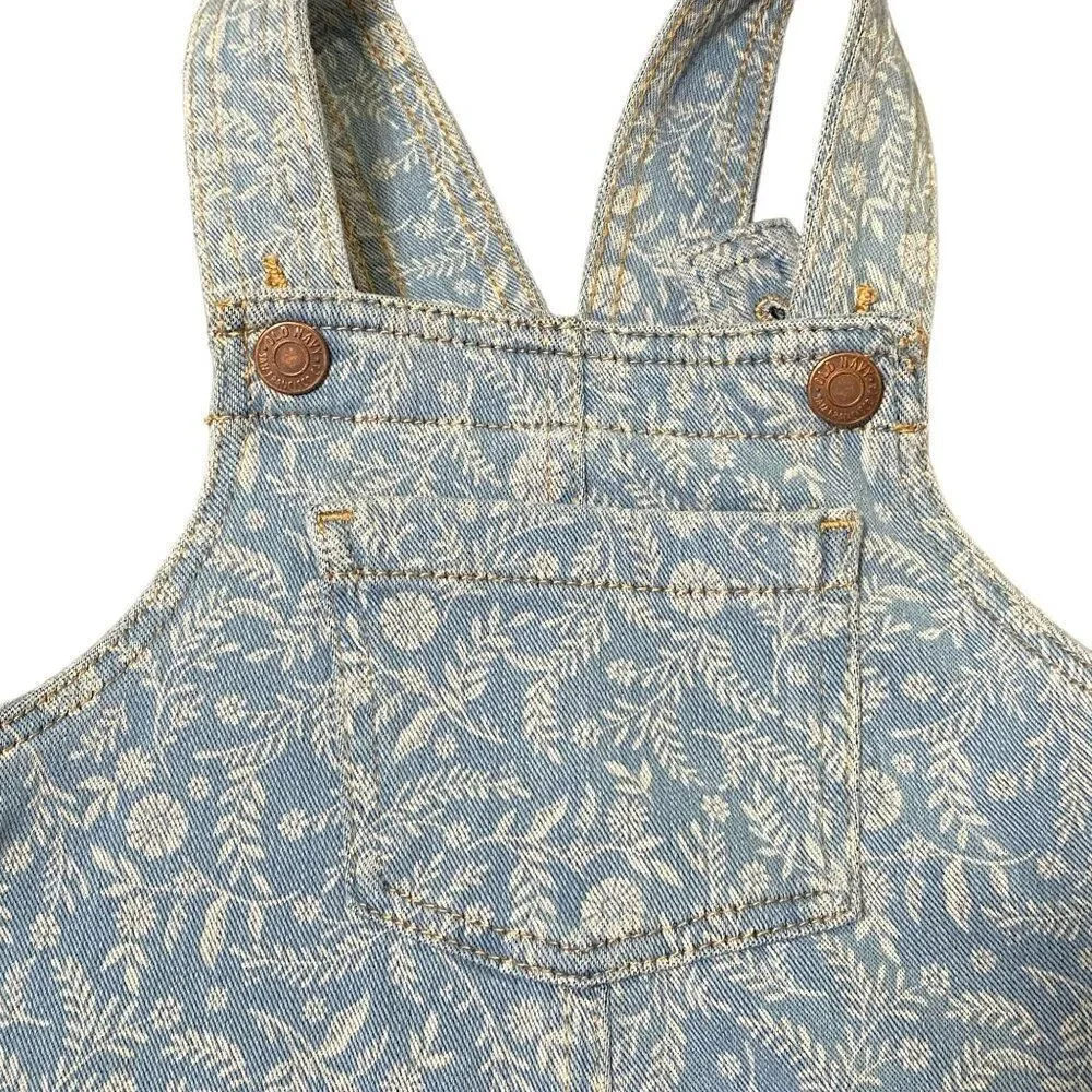 Old Navy Denim Jumper Floral Print Size 5T